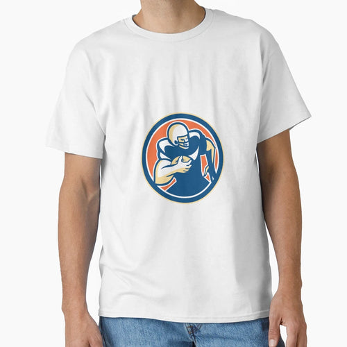 American Football Player Running Circle T-Shirt - Trendy Graphic for Adults - T-Shirt, Sweatshirt, Hoodie