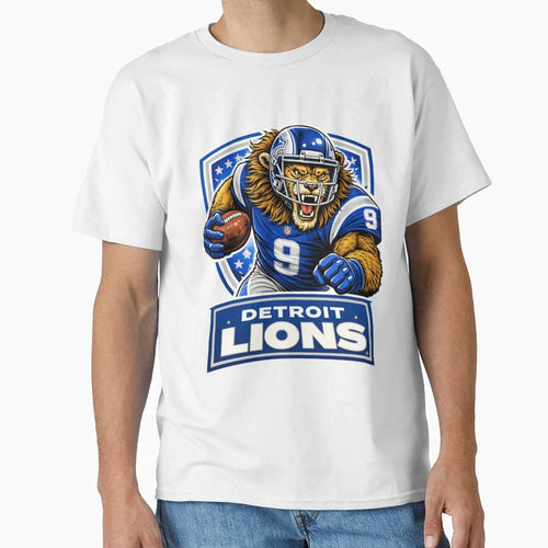 Detroit Lions Charging Logo T-Shirt - Graphic Print Men Women - T-Shirt, Sweatshirt, Hoodie