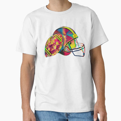 Football Helmet Ball Sport American T-Shirt - Custom Art Print Unisex - T-Shirt, Sweatshirt, Hoodie