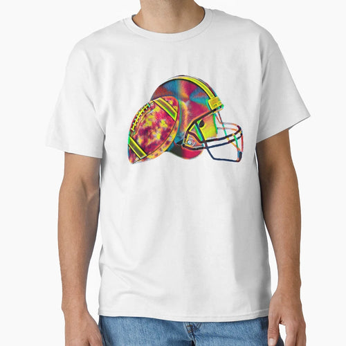 Football Helmet Ball Sport American T-Shirt - Custom Art Print Unisex - T-Shirt, Sweatshirt, Hoodie