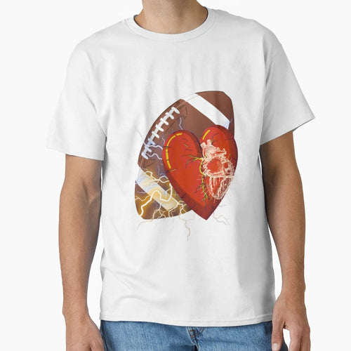 Heart Champion Football T-Shirt - Novelty Apparel Unisex - T-Shirt, Sweatshirt, Hoodie