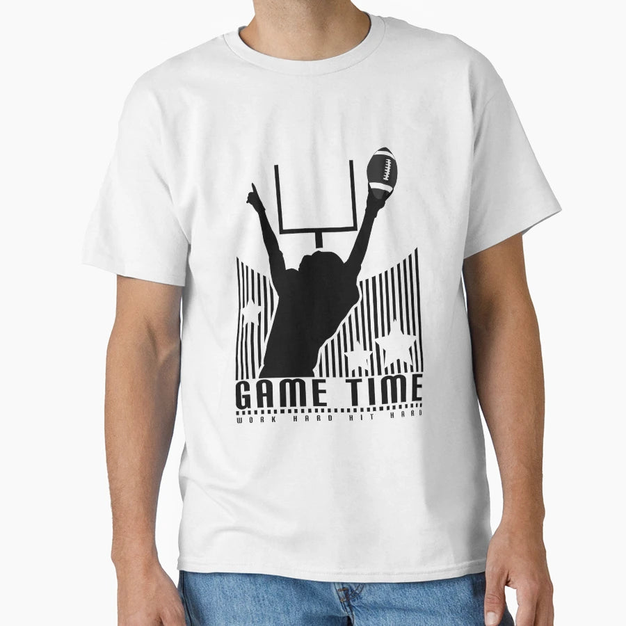 Game Time Football Grey T-Shirt - Novelty Apparel for Adults - T-Shirt, Sweatshirt, Hoodie