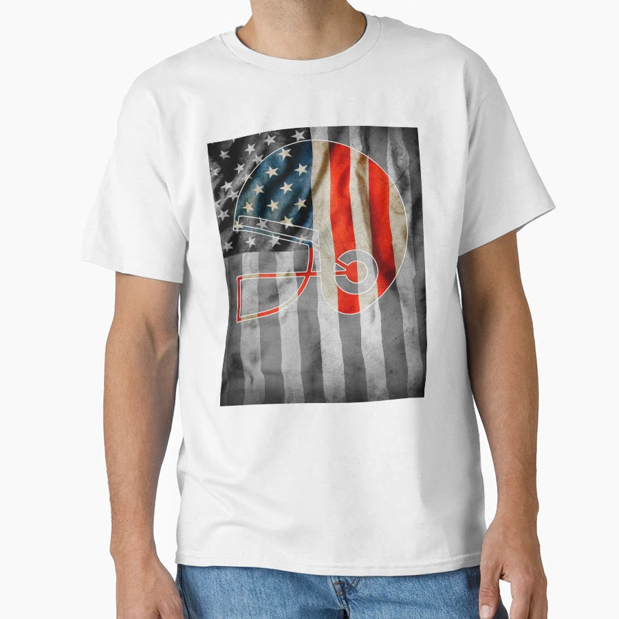 American Football And Us Black White T-Shirt - Novelty Apparel Men Women - T-Shirt, Sweatshirt, Hoodie