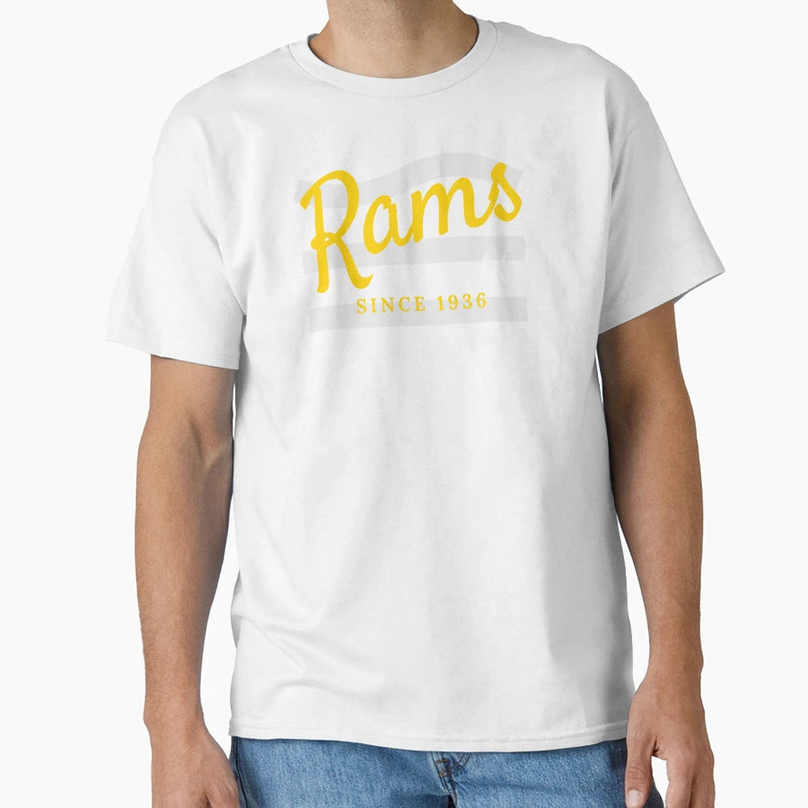 Yellow And Black Rams Logo T-Shirt - Novelty Apparel for Adults - T-Shirt, Sweatshirt, Hoodie