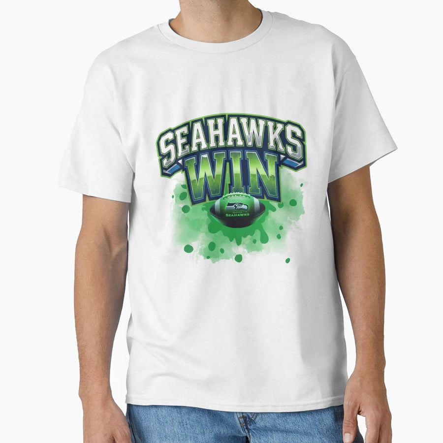 Seattle Seahawks Win T-Shirt - Custom Art Print for Adults - T-Shirt, Sweatshirt, Hoodie