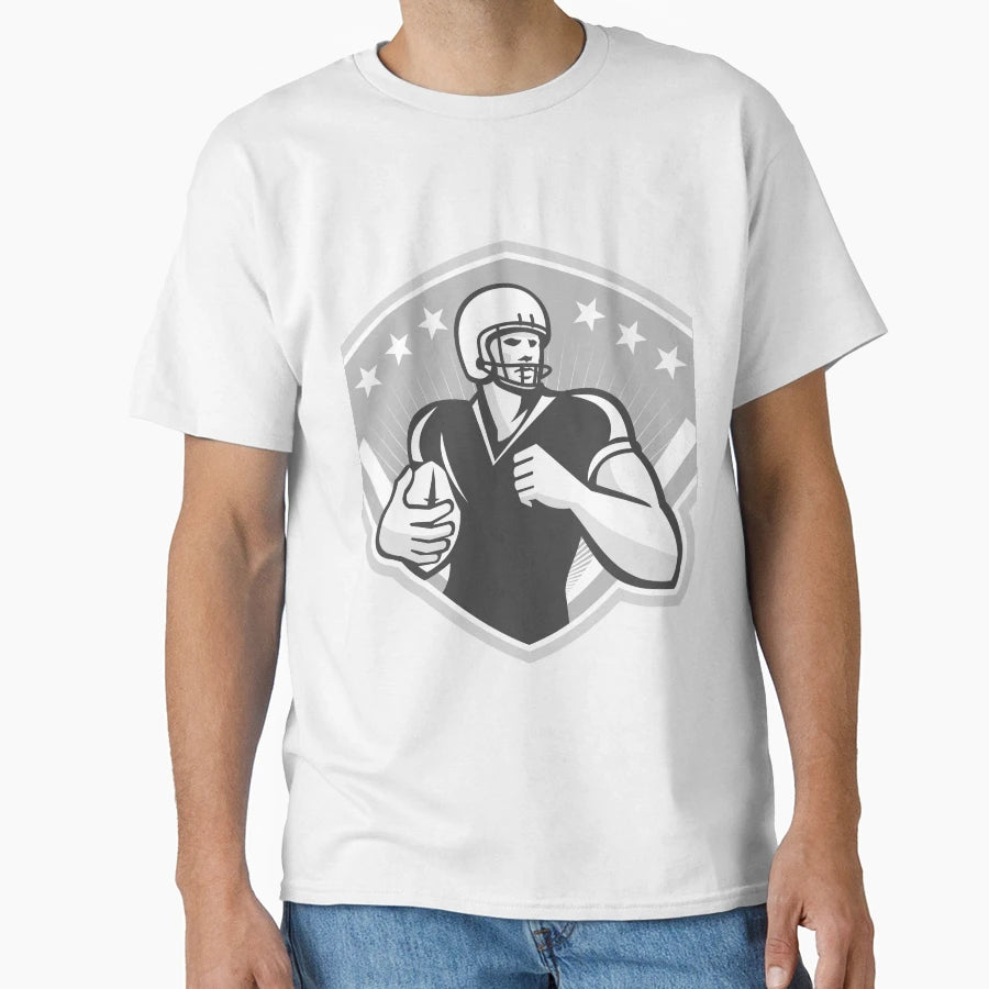 American Football Running Back Crest T-Shirt - Minimalist Print for Adults - T-Shirt, Sweatshirt, Hoodie