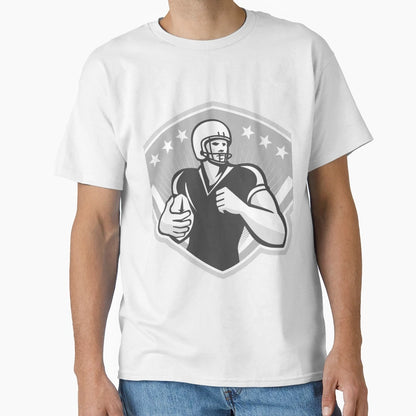 American Football Running Back Crest T-Shirt - Minimalist Print for Adults - T-Shirt, Sweatshirt, Hoodie