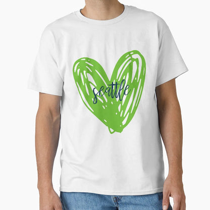 Seattle Heart 2 T-Shirt - Aesthetic Graphic Unisex - T-Shirt, Sweatshirt, Hoodie