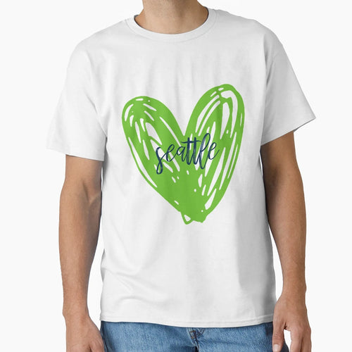 Seattle Heart 2 T-Shirt - Aesthetic Graphic Unisex - T-Shirt, Sweatshirt, Hoodie