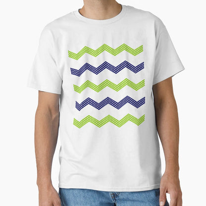 Honeycomb Chevron Lime Green Bright Navy T-Shirt - Custom Art Print Unisex - T-Shirt, Sweatshirt, Hoodie