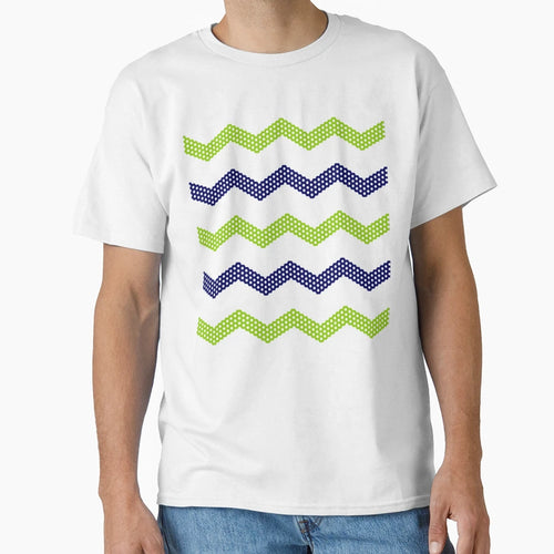 Honeycomb Chevron Lime Green Bright Navy T-Shirt - Custom Art Print Unisex - T-Shirt, Sweatshirt, Hoodie