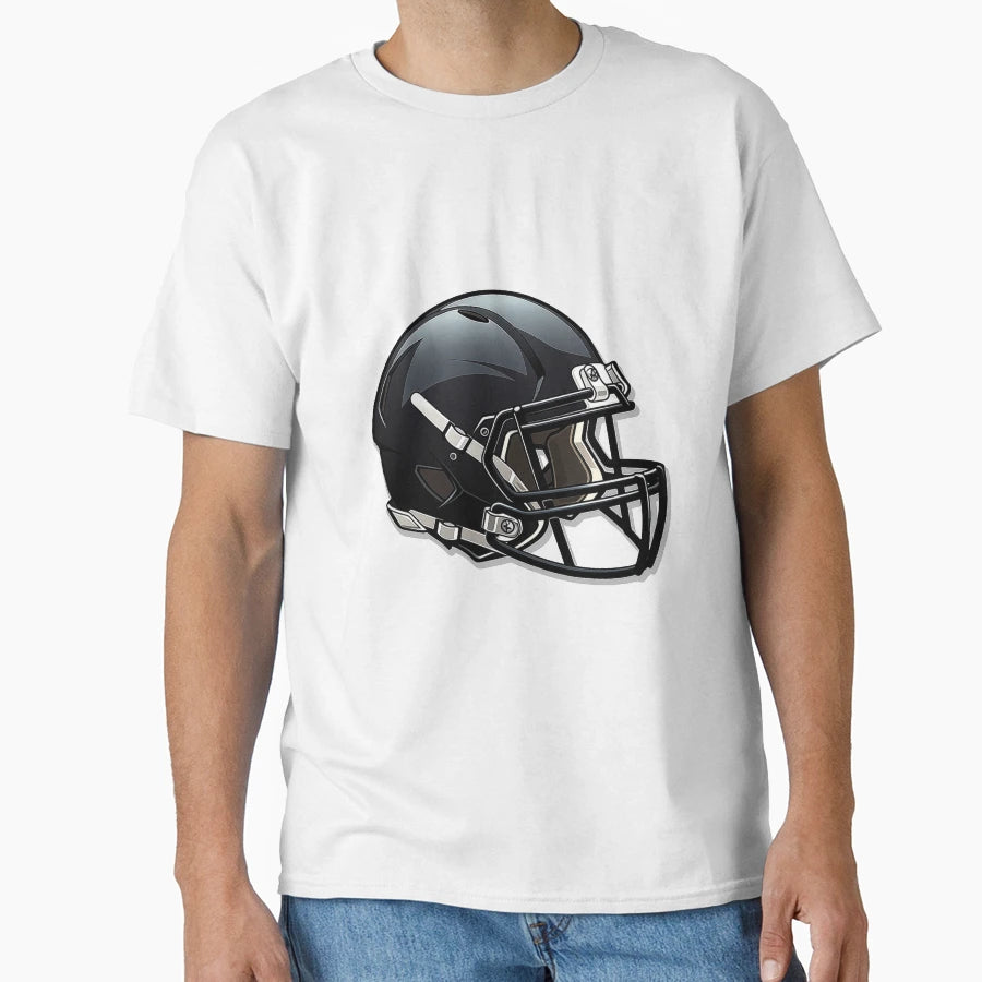Black Football Helmet T-Shirt - Custom Art Print for Adults - T-Shirt, Sweatshirt, Hoodie