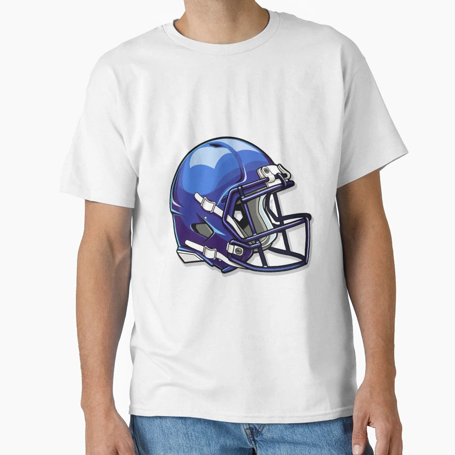 Blue Football Helmet T-Shirt - Aesthetic Graphic Unisex - T-Shirt, Sweatshirt, Hoodie