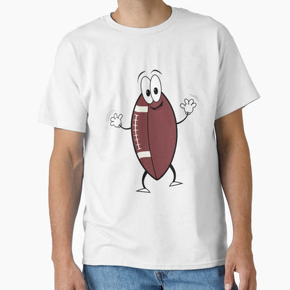 Happy Cartoon American Football T-Shirt - Minimalist Print Men Women - T-Shirt, Sweatshirt, Hoodie