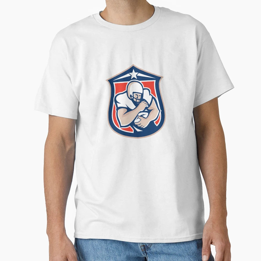 American Football Holding Ball T-Shirt - Fun Novelty Design Men Women - T-Shirt, Sweatshirt, Hoodie