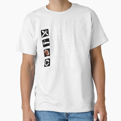 Football Player Gift Eat Sleep Football T-Shirt - Graphic Print Men Women - T-Shirt, Sweatshirt, Hoodie