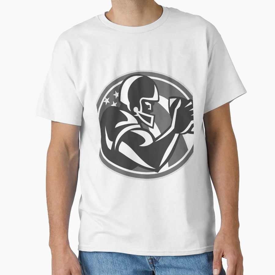 American Football Player Side View T-Shirt - Novelty Apparel for Adults - T-Shirt, Sweatshirt, Hoodie