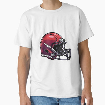 Red Football Helmet T-Shirt - Aesthetic Graphic for Adults - T-Shirt, Sweatshirt, Hoodie
