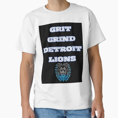 Grit Grind Detroit Lions T-Shirt - Aesthetic Graphic for Adults - T-Shirt, Sweatshirt, Hoodie