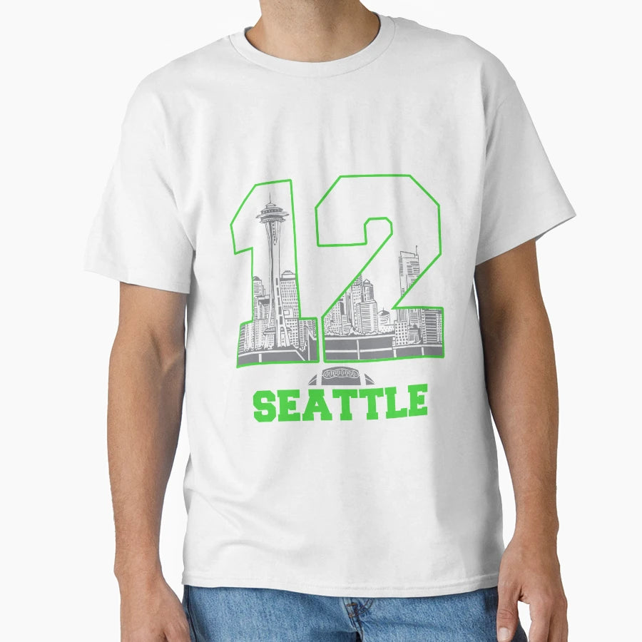 12 Seattle T-Shirt - Trendy Graphic Unisex - T-Shirt, Sweatshirt, Hoodie