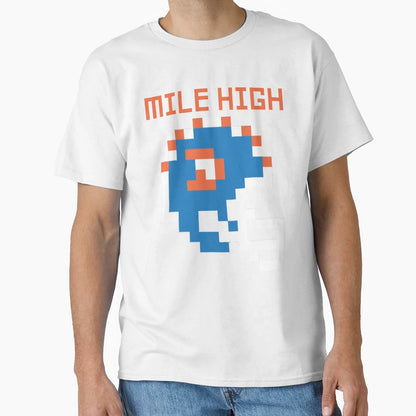 Broncos Mile High 8 Bit T-Shirt - Graphic Print Men Women - T-Shirt, Sweatshirt, Hoodie