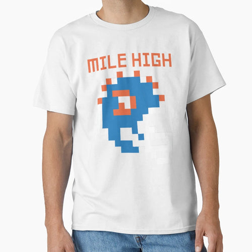 Broncos Mile High 8 Bit T-Shirt - Graphic Print Men Women - T-Shirt, Sweatshirt, Hoodie