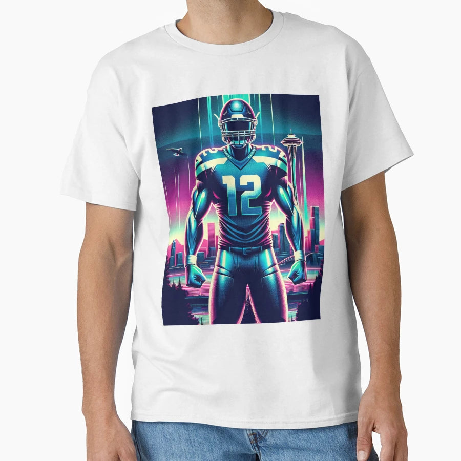 Synthwave Seattle T-Shirt - Novelty Apparel for Adults - T-Shirt, Sweatshirt, Hoodie
