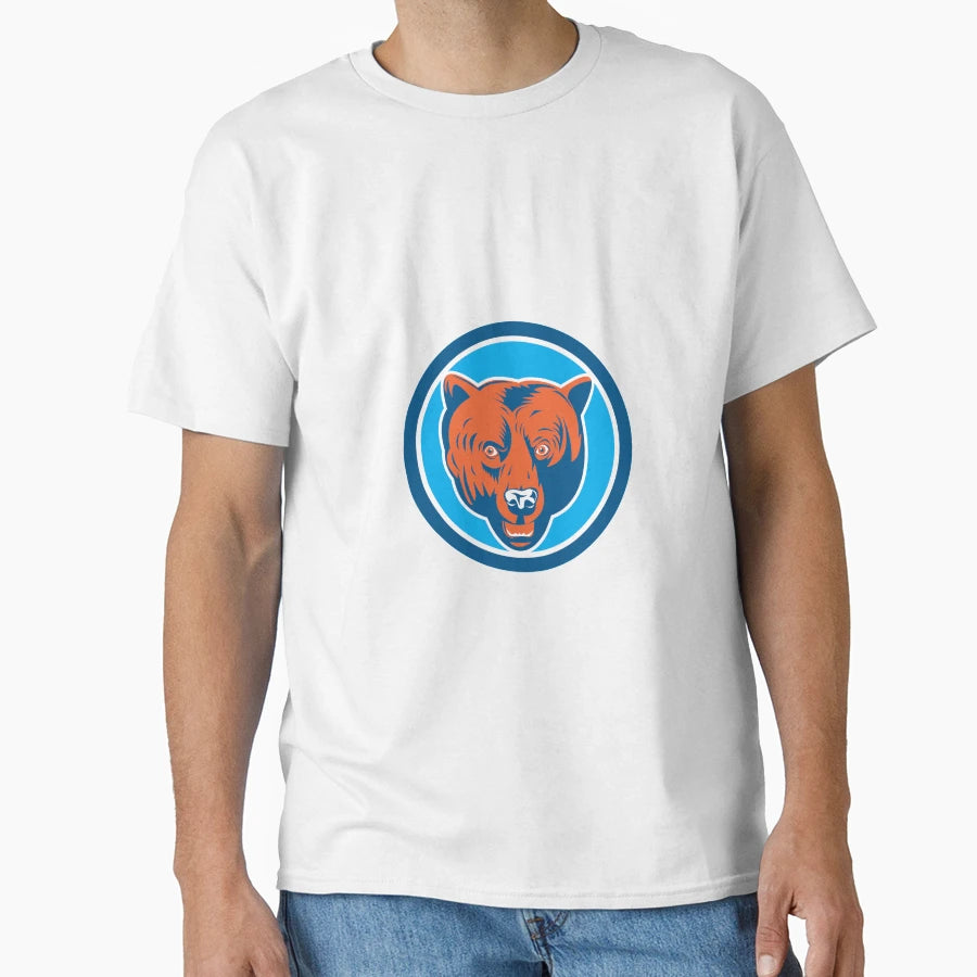 Grizzly Bear Head Front Circle T-Shirt - Streetwear Style for Adults - T-Shirt, Sweatshirt, Hoodie
