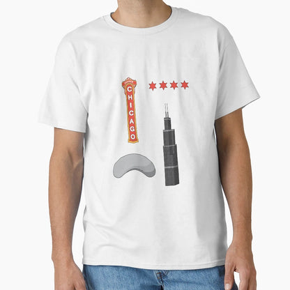 Chicago Landmark T-Shirt - Novelty Apparel for Adults - T-Shirt, Sweatshirt, Hoodie