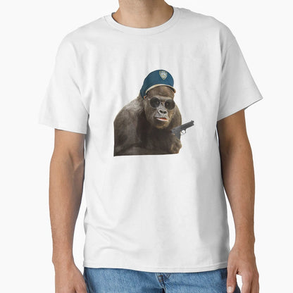 Funny Gorilla Cop Police T-Shirt - Novelty Apparel for Adults - T-Shirt, Sweatshirt, Hoodie