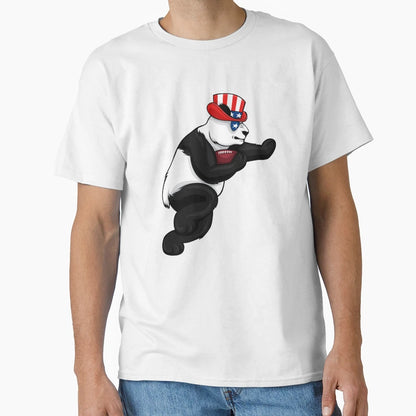 Panda Football 4Th July T-Shirt - Fun Novelty Design Men Women - T-Shirt, Sweatshirt, Hoodie