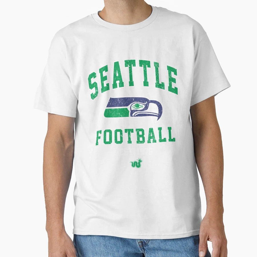 Seattle 12 Sea Hawk Football Throwback T-Shirt - Graphic Print for Adults - T-Shirt, Sweatshirt, Hoodie
