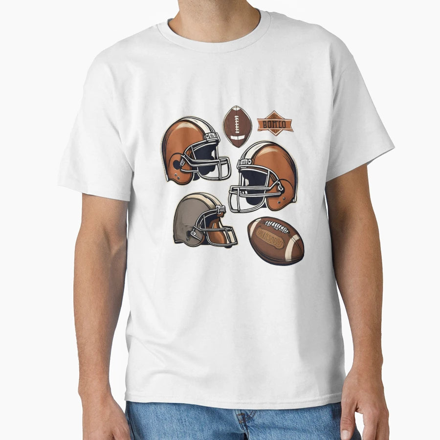 American Football Illustration T-Shirt - Aesthetic Graphic for Adults - T-Shirt, Sweatshirt, Hoodie
