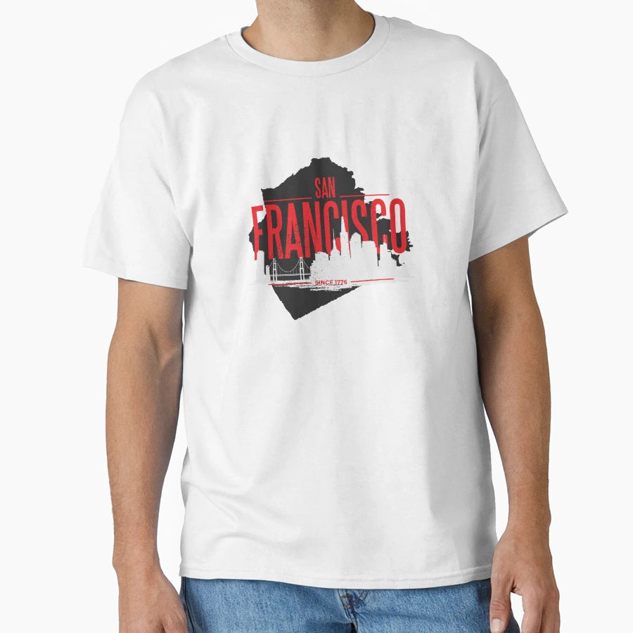 San Francisco Skyline Souvenir Tourist T-Shirt - Novelty Apparel Unisex - T-Shirt, Sweatshirt, Hoodie