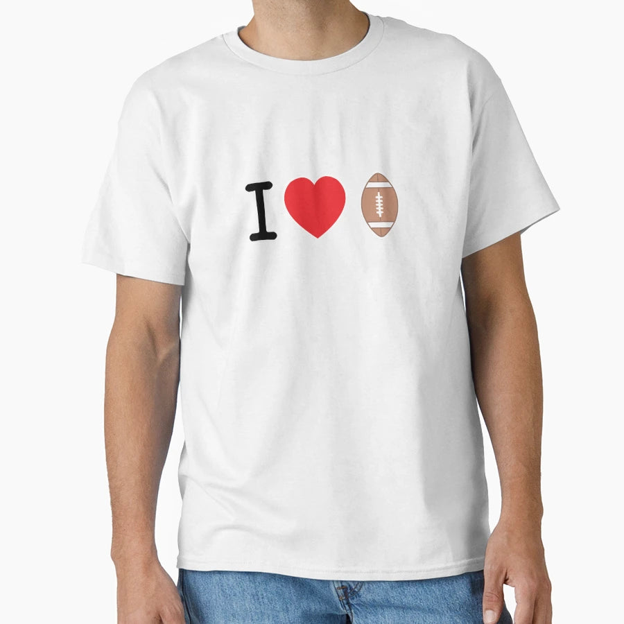 I Love Football T-Shirt - Custom Art Print Men Women - T-Shirt, Sweatshirt, Hoodie