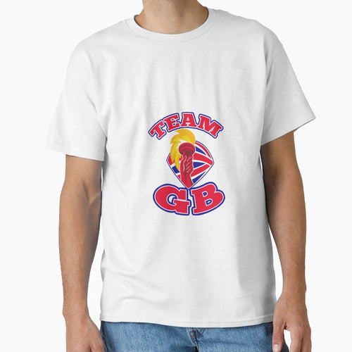 Team Gb Hand Hold Flaming Torch British Flag T-Shirt - Graphic Print Unisex - T-Shirt, Sweatshirt, Hoodie