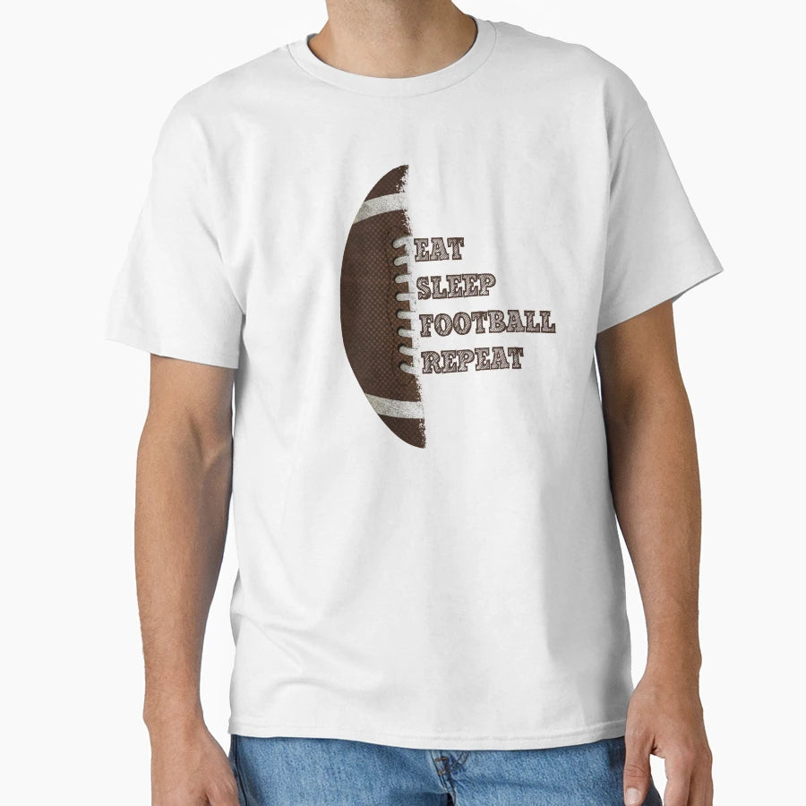 American Football Eat Sleep Football T-Shirt - Graphic Print for Adults - T-Shirt, Sweatshirt, Hoodie