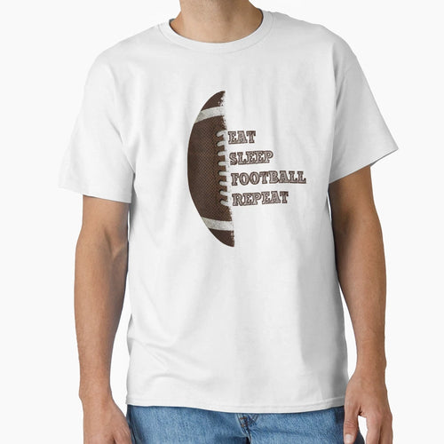 American Football Eat Sleep Football T-Shirt - Graphic Print for Adults - T-Shirt, Sweatshirt, Hoodie