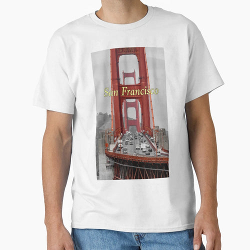 Stunning Golden Gate Bridge San T-Shirt - Aesthetic Graphic for Adults - T-Shirt, Sweatshirt, Hoodie