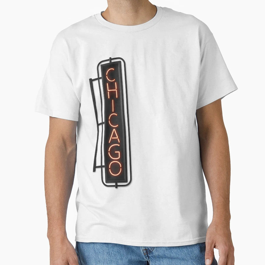 Chicago Neon Musical T-Shirt - Trendy Graphic for Adults - T-Shirt, Sweatshirt, Hoodie