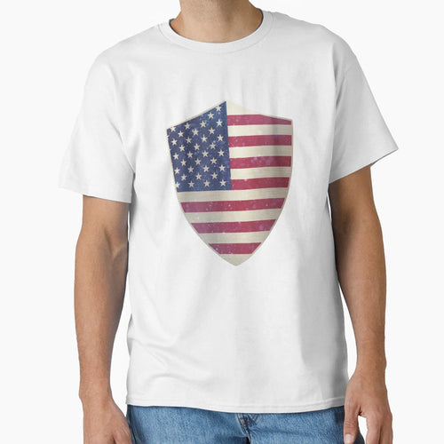 United States Flag Shield T-Shirt - Unique Graphic Unisex - T-Shirt, Sweatshirt, Hoodie