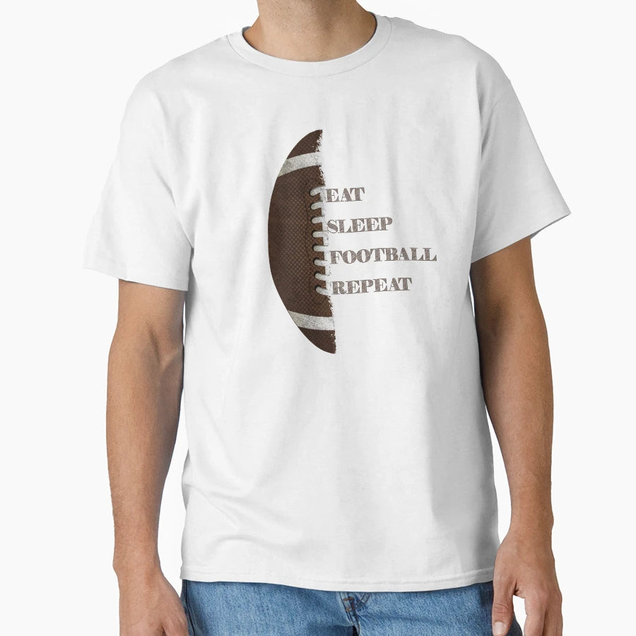 American Football Eat Sleep Football T-Shirt - Minimalist Print Men Women - T-Shirt, Sweatshirt, Hoodie