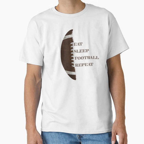 American Football Eat Sleep Football T-Shirt - Minimalist Print Men Women - T-Shirt, Sweatshirt, Hoodie