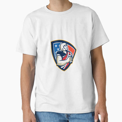 American Football Quarterback Shield T-Shirt - Streetwear Style Men Women - T-Shirt, Sweatshirt, Hoodie
