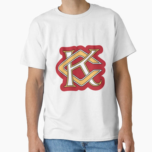 Kansas City Monogram Red And Gold White T-Shirt - Graphic Print for Adults - T-Shirt, Sweatshirt, Hoodie