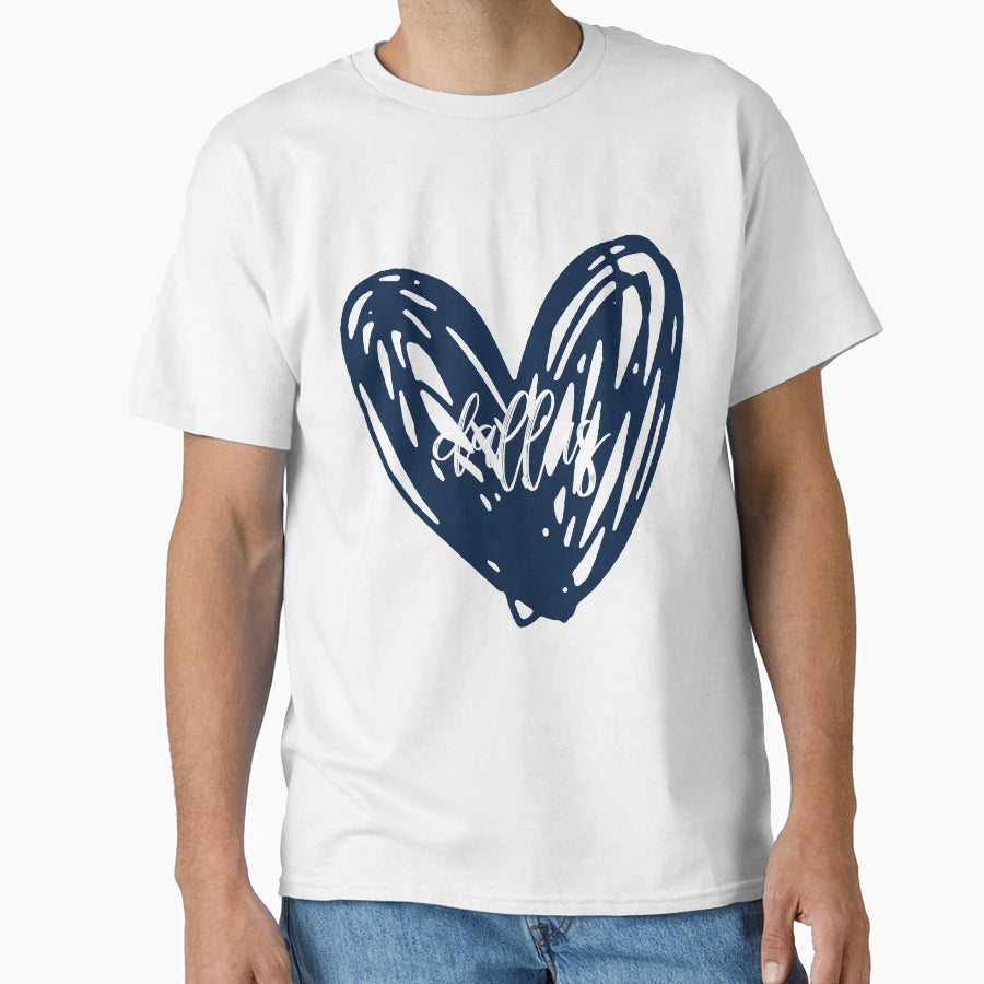 Dallas Cowboys Heart T-Shirt - Aesthetic Graphic Unisex - T-Shirt, Sweatshirt, Hoodie