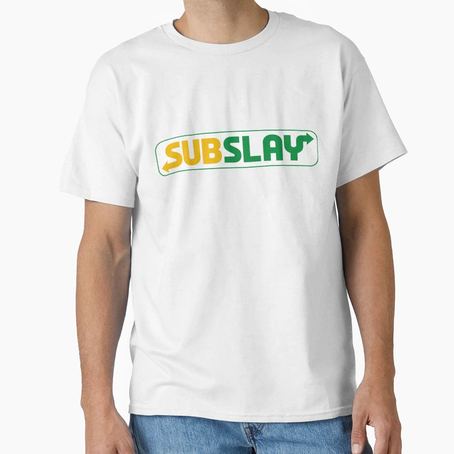 Subslay Subway Inspired Logo T-Shirt - Fun Novelty Design Unisex - T-Shirt, Sweatshirt, Hoodie