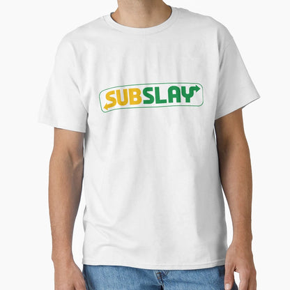 Subslay Subway Inspired Logo T-Shirt - Fun Novelty Design Unisex - T-Shirt, Sweatshirt, Hoodie