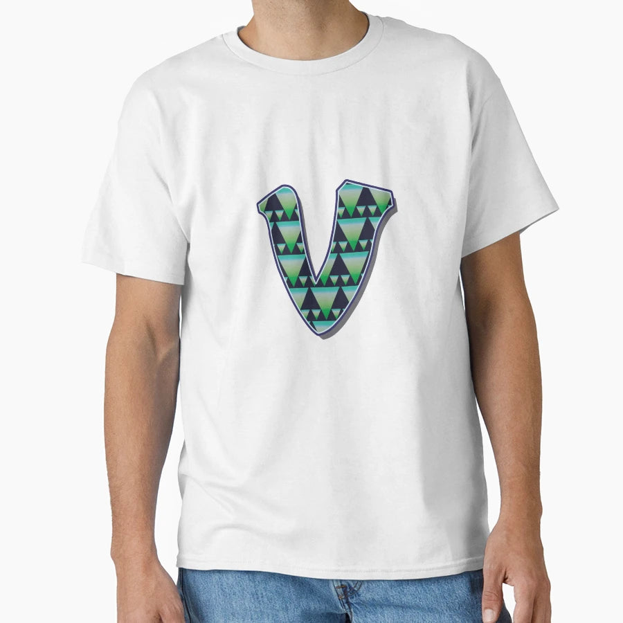 Letter V Pattern T-Shirt - Minimalist Print for Adults - T-Shirt, Sweatshirt, Hoodie