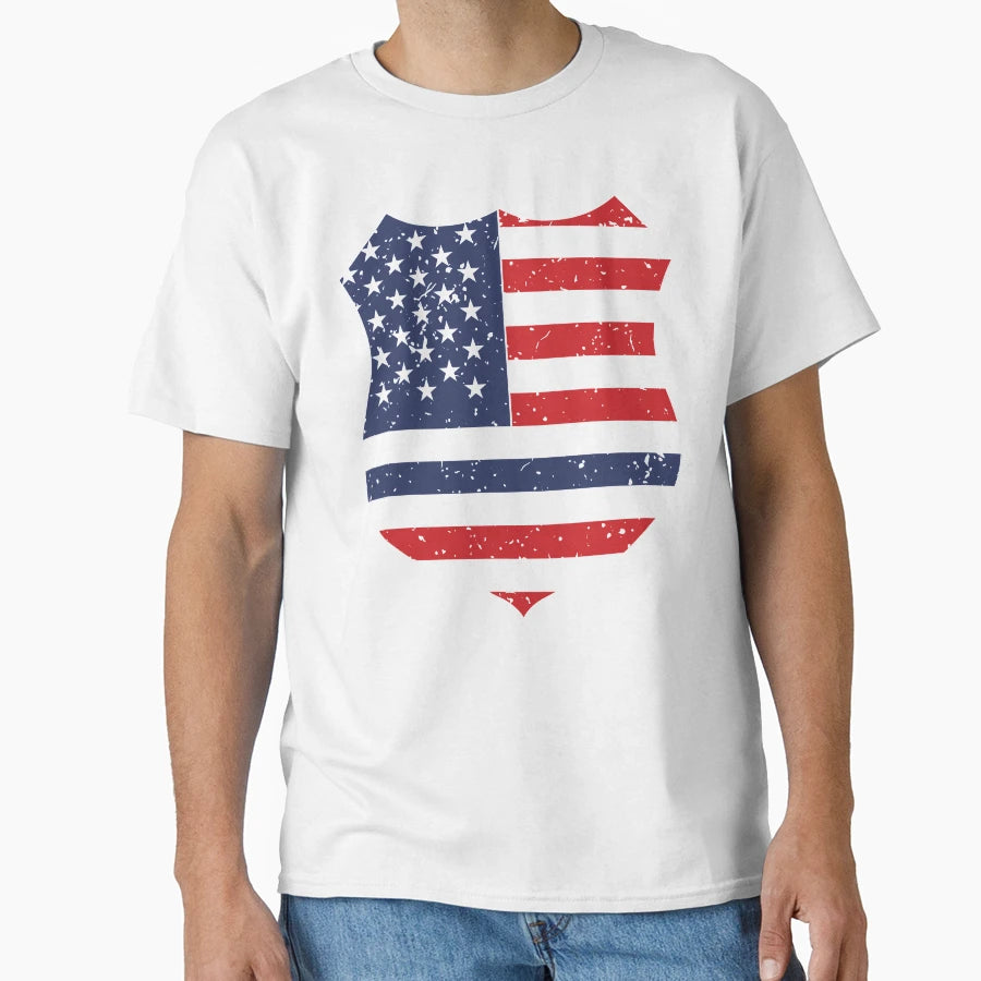 American Flag Blue Line 2 T-Shirt - Fun Novelty Design Men Women - T-Shirt, Sweatshirt, Hoodie